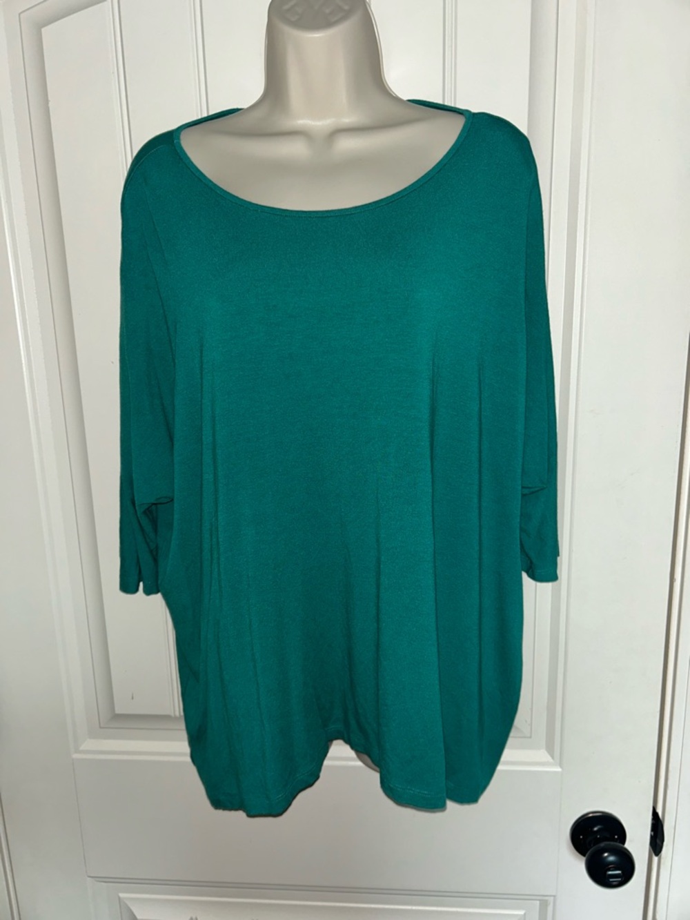 NEW Eileen Fisher Relaxed Scoop Neck Tunic Top - Teal Sz XS